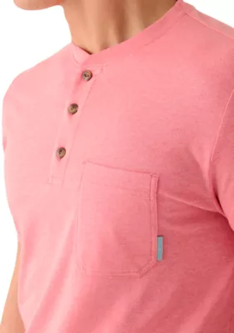 Men's Short Sleeve Jersey Pocket Henley