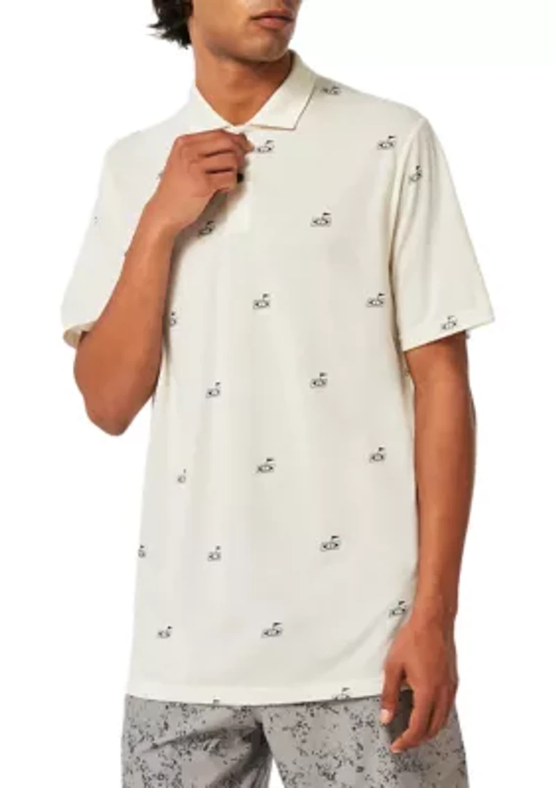 Flag Print Golf Polo Shirt