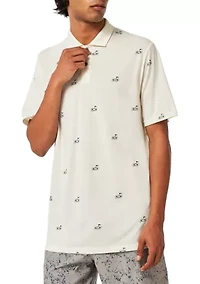 Flag Print Golf Polo Shirt