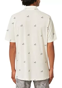 Flag Print Golf Polo Shirt