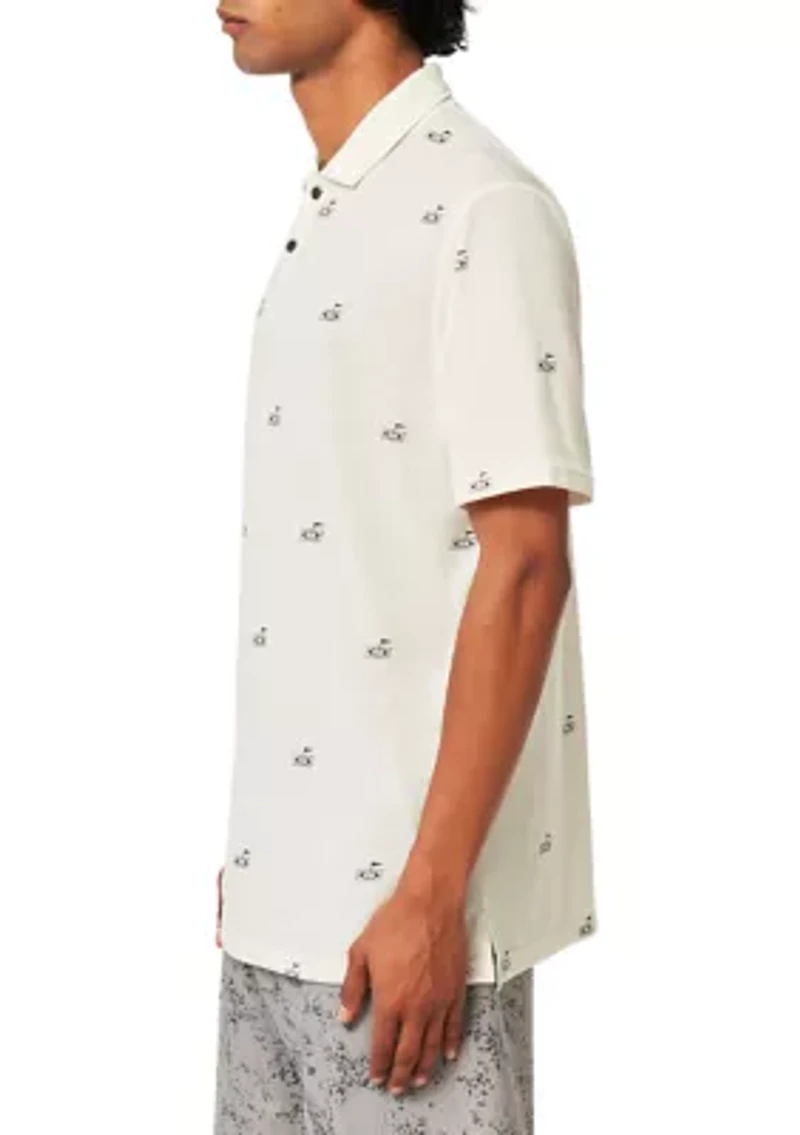 Flag Print Golf Polo Shirt