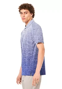 Men's Gradient Printed Ombré Polo Shirt
