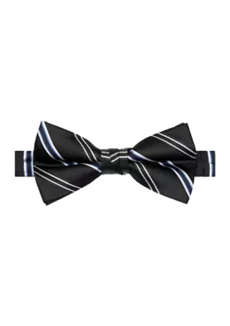 Satin Bar Stripe Bow Tie
