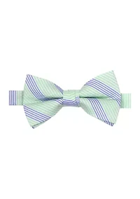 Multi-Stripe Seersucker Pre-Tied Bowtie