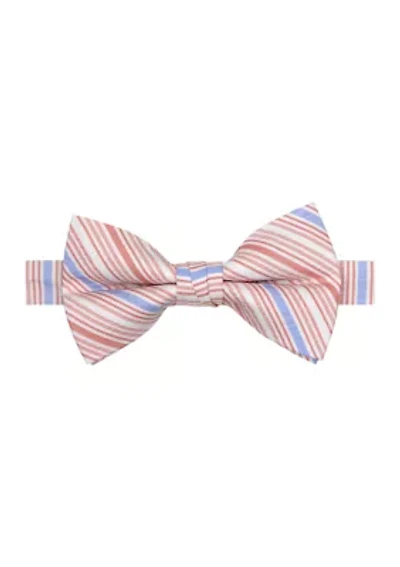 Striped Seersucker Pre-Tied Bowtie