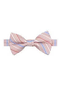 Striped Seersucker Pre-Tied Bowtie