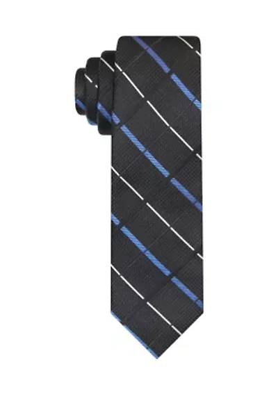 Textured Satin Plaid Tie