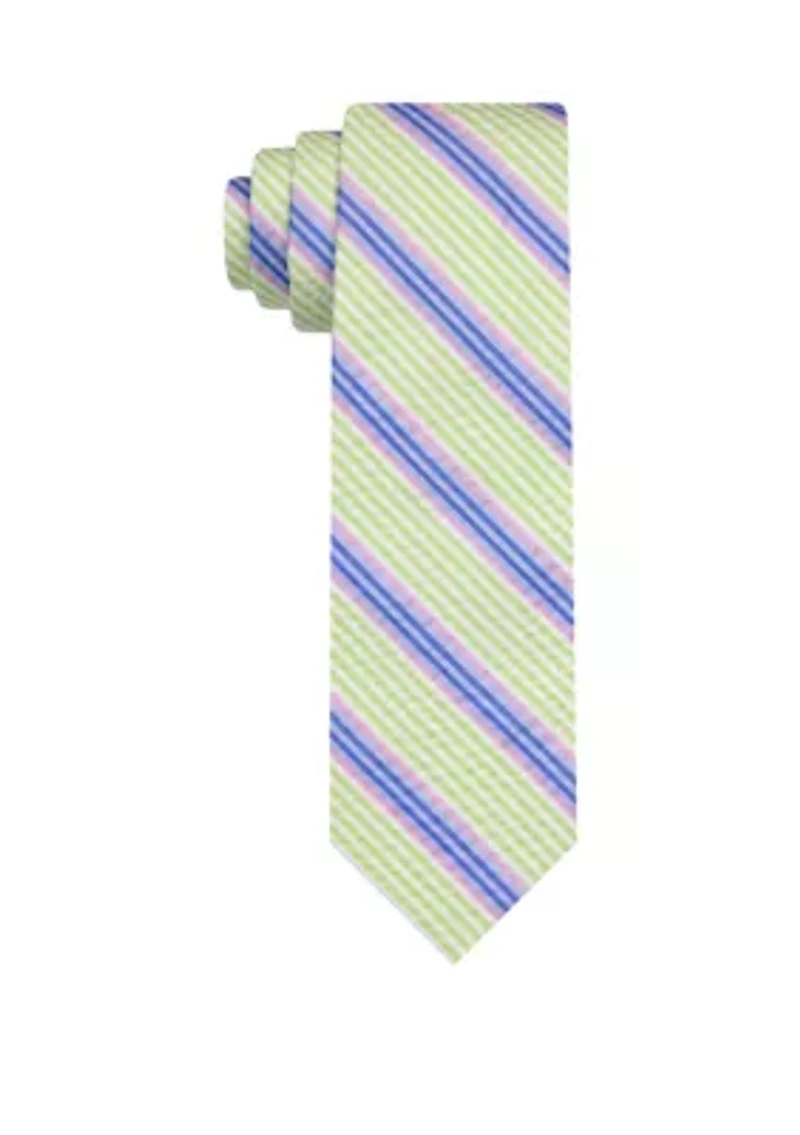 Multi Bar Seersucker Stripe Tie