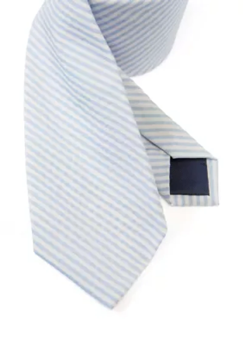 Simple Bar Seersucker Stripe Tie