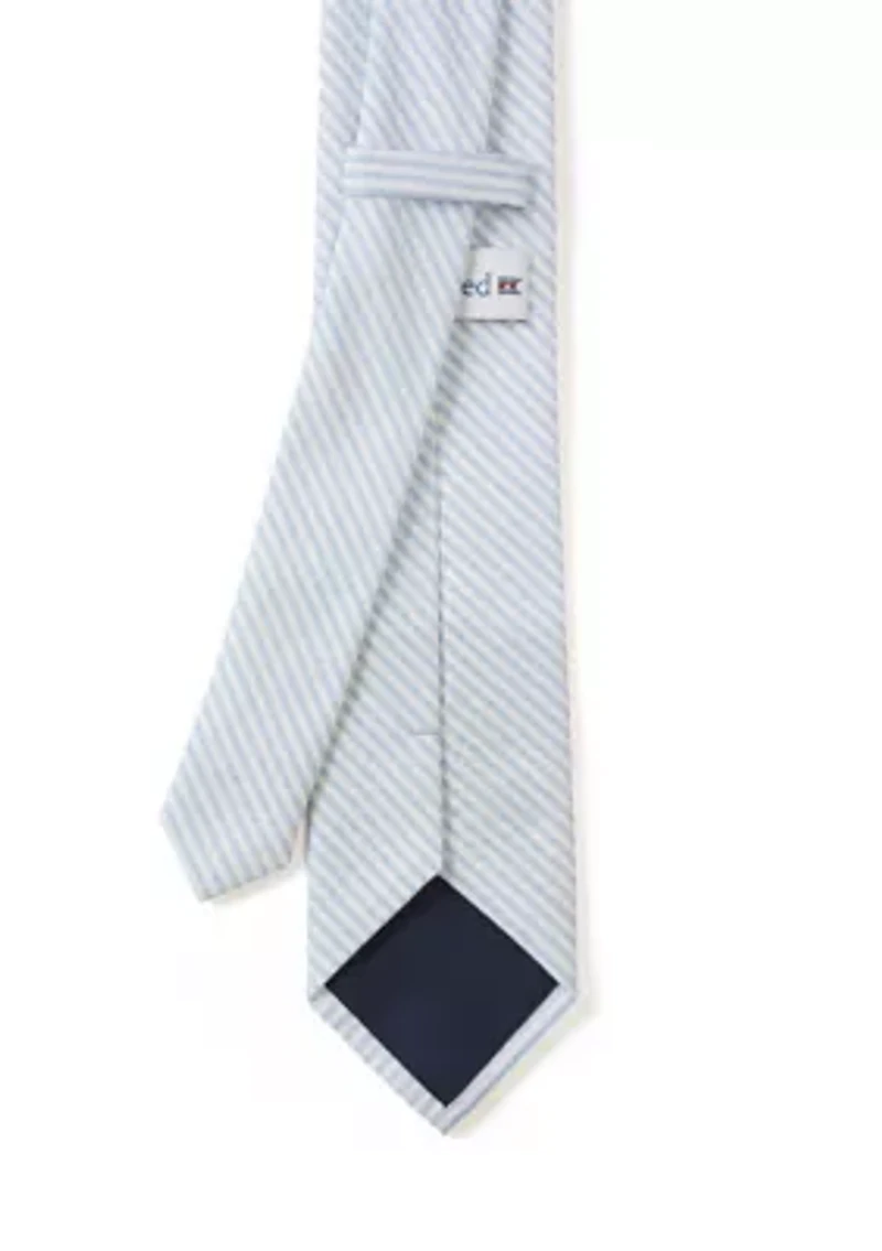 Simple Bar Seersucker Stripe Tie