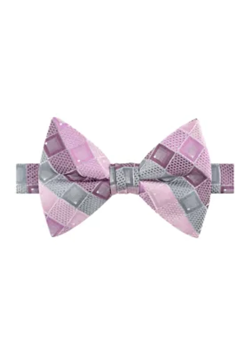 Textured Geometric Print Bowtie