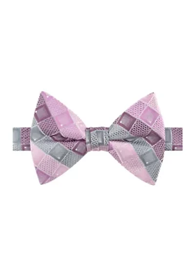 Textured Geometric Print Bowtie