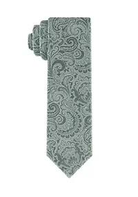 Silver Ground Paisley Tie