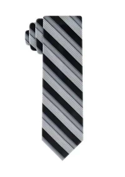 Silver Ground Satin Stripe Tie