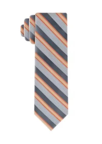 Silver Ground Satin Stripe Tie