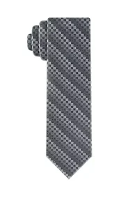 Silver Ground Micro Geometric Tie