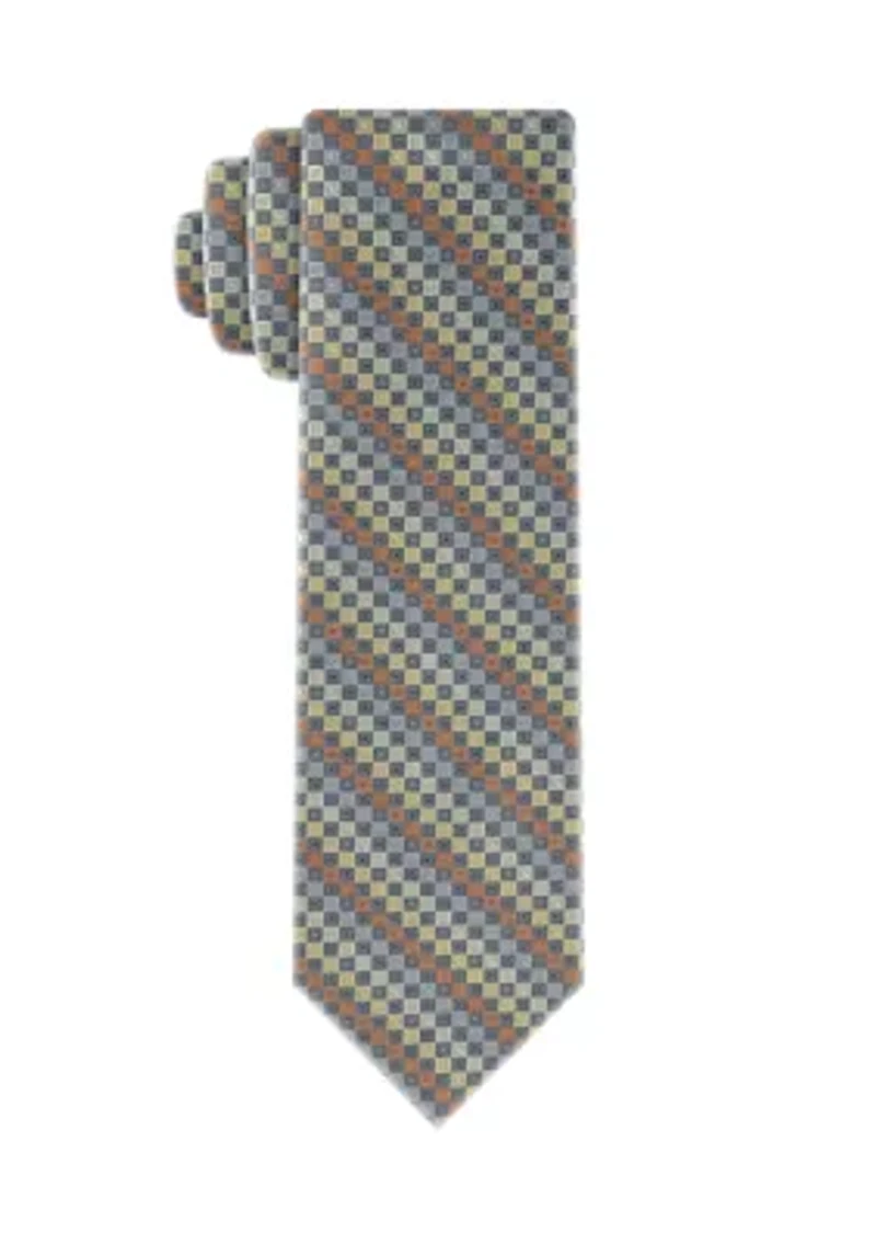 Silver Ground Micro Geometric Tie