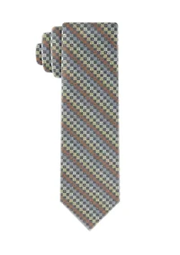 Silver Ground Micro Geometric Tie