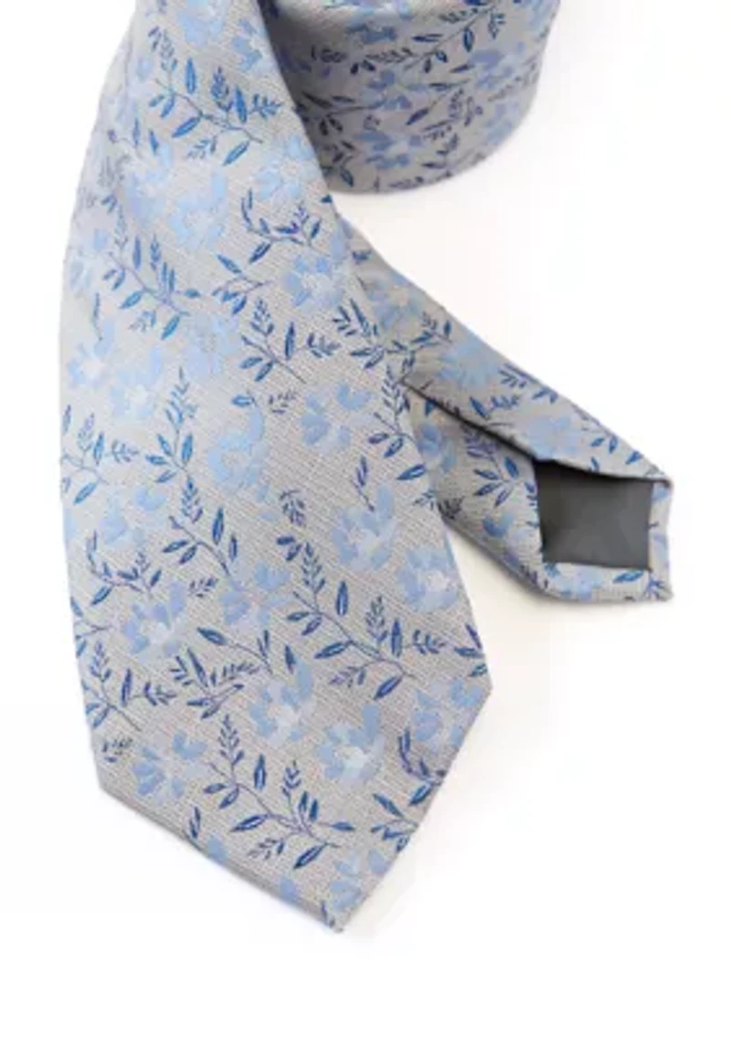 Textured Small Floral Printed Tie