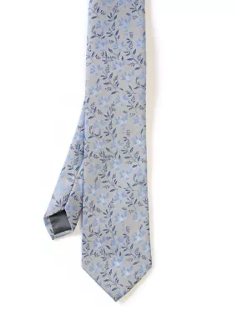 Textured Small Floral Printed Tie