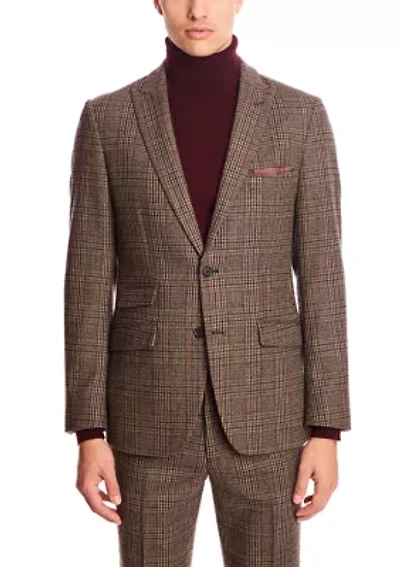 Men's Brown Glen Plaid Suit Separate Jacket