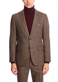 Men's Brown Glen Plaid Suit Separate Jacket