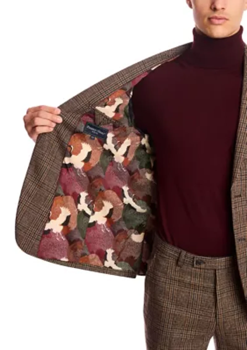 Men's Brown Glen Plaid Suit Separate Jacket