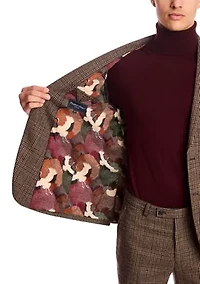 Men's Brown Glen Plaid Suit Separate Jacket