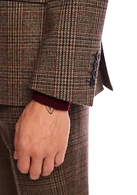 Men's Brown Glen Plaid Suit Separate Jacket
