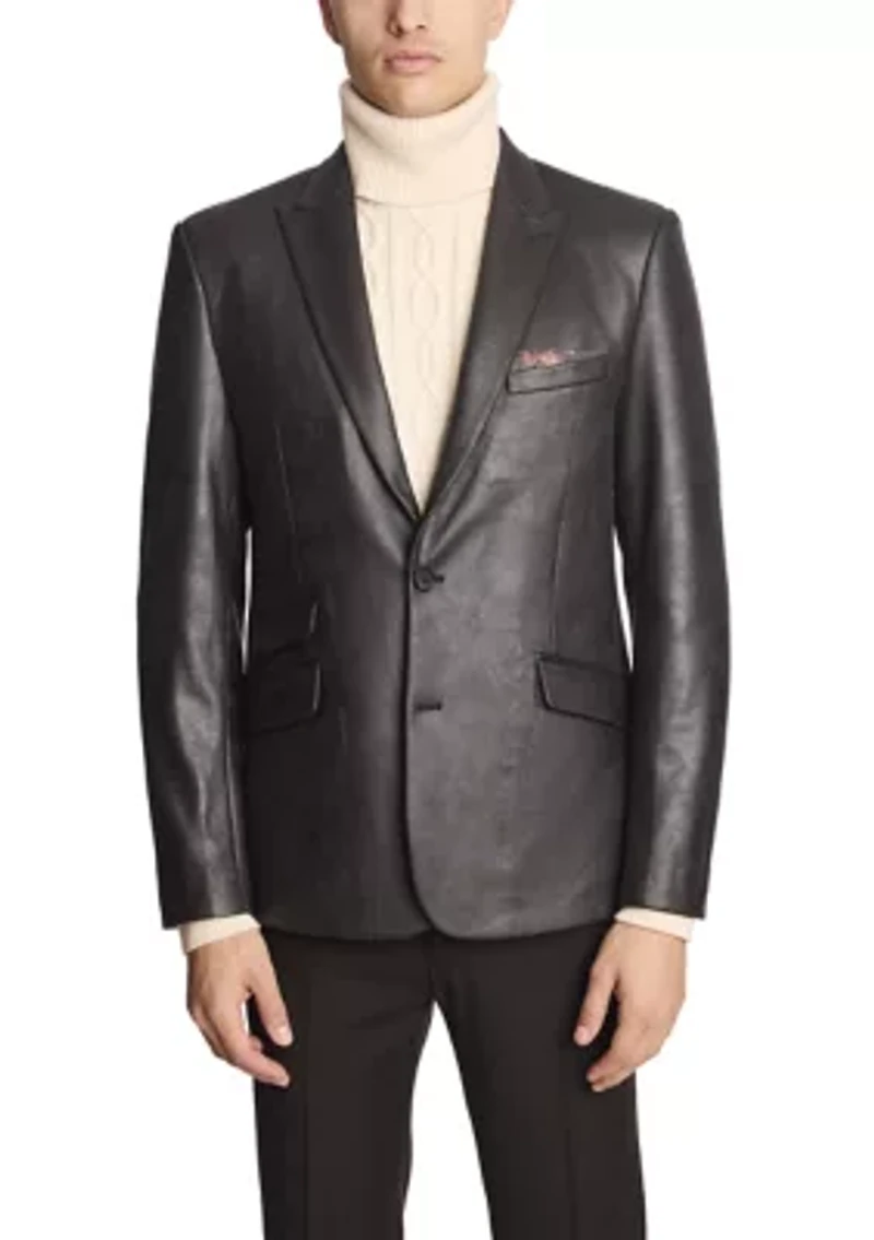 Men's Black Vegan Leather Suit Separate Jacket