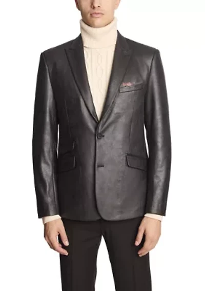 Men's Black Vegan Leather Suit Separate Jacket