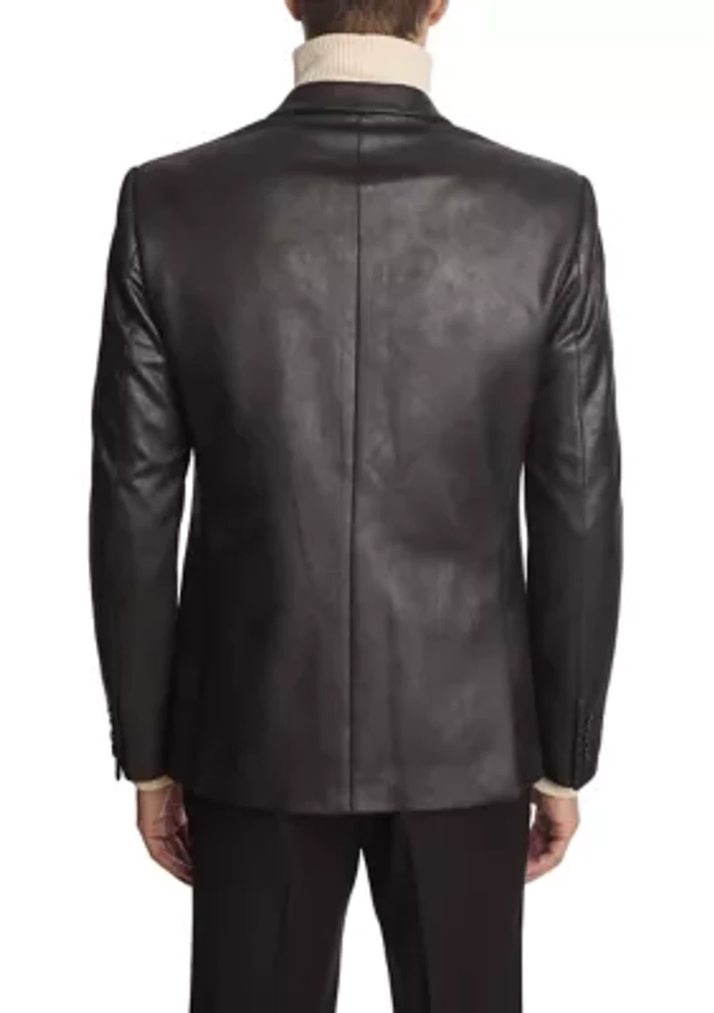 Men's Black Vegan Leather Suit Separate Jacket