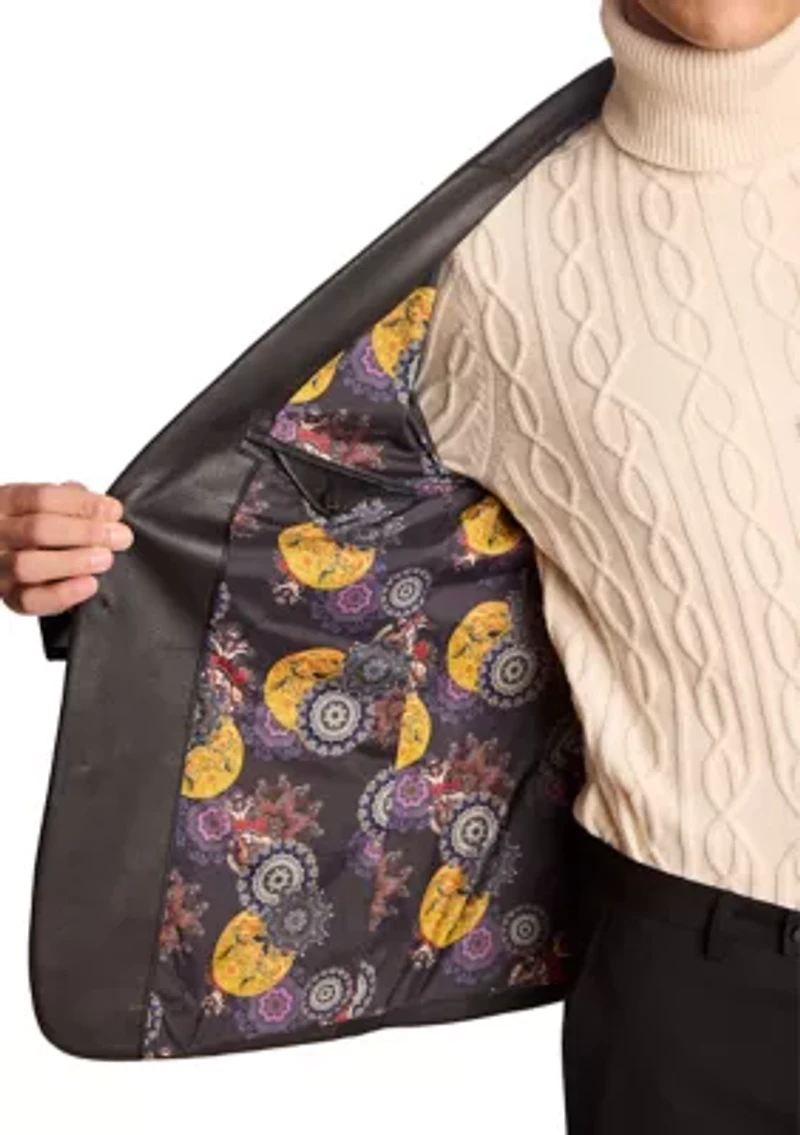 Men's Black Vegan Leather Suit Separate Jacket