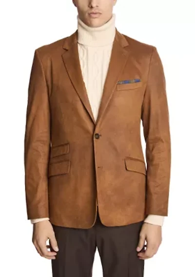Men's Caramel Vegan Leather Suit Separate Jacket