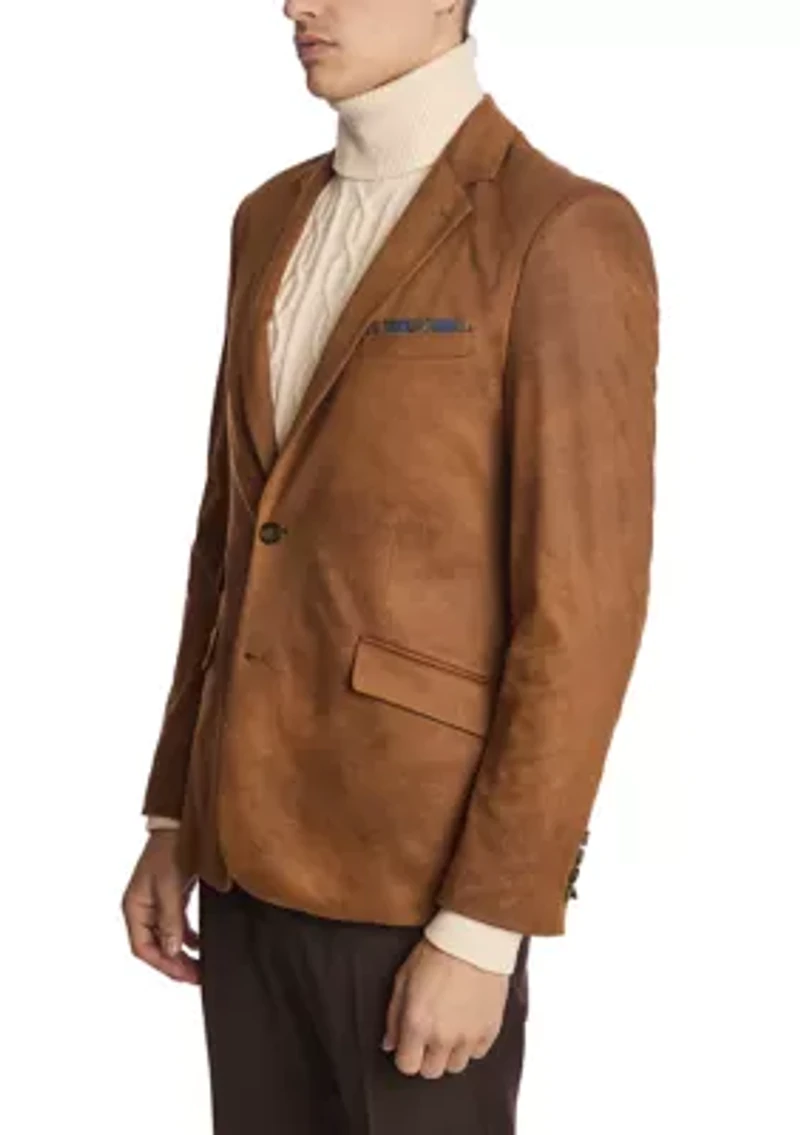 Men's Caramel Vegan Leather Suit Separate Jacket