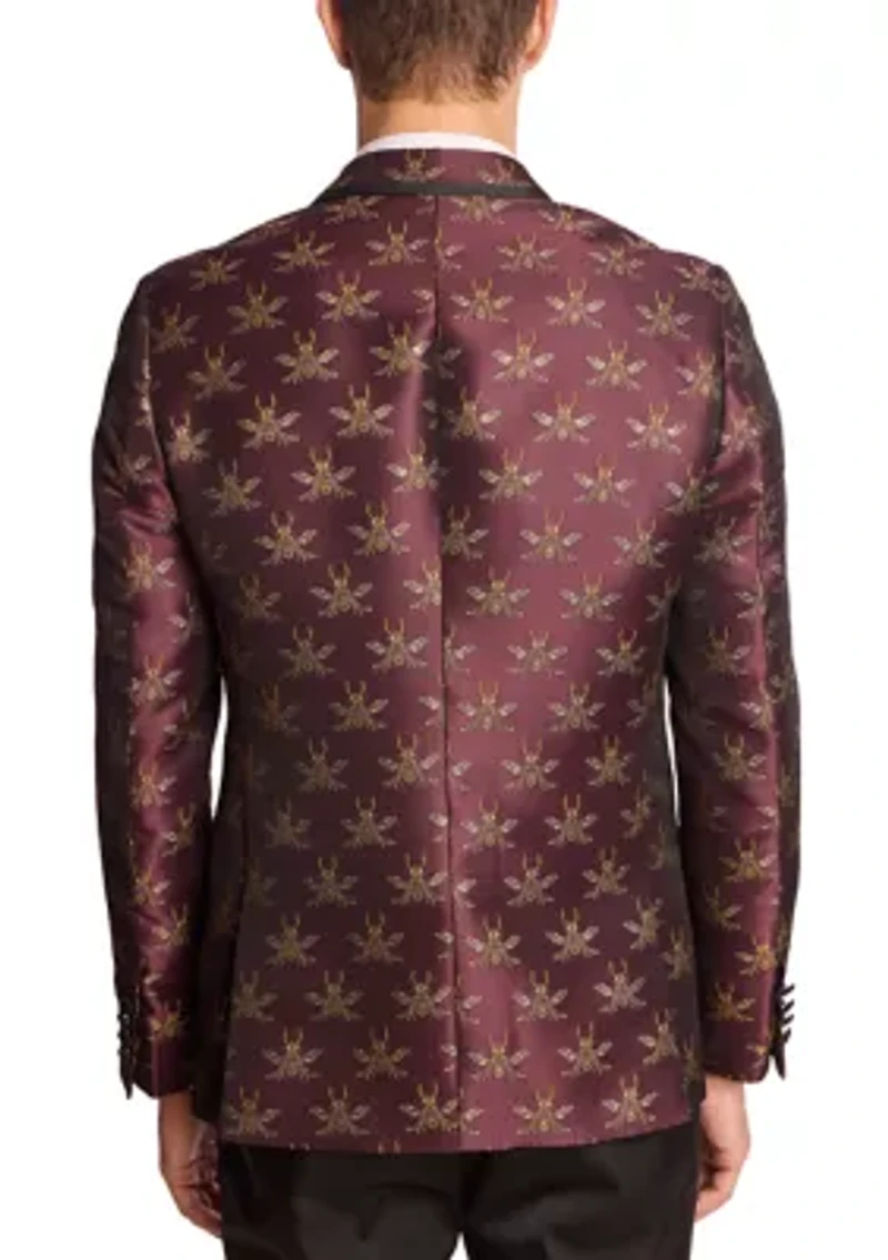 Men's Dark Cherry Bees Dinner Jacket