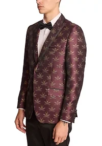 Men's Dark Cherry Bees Dinner Jacket