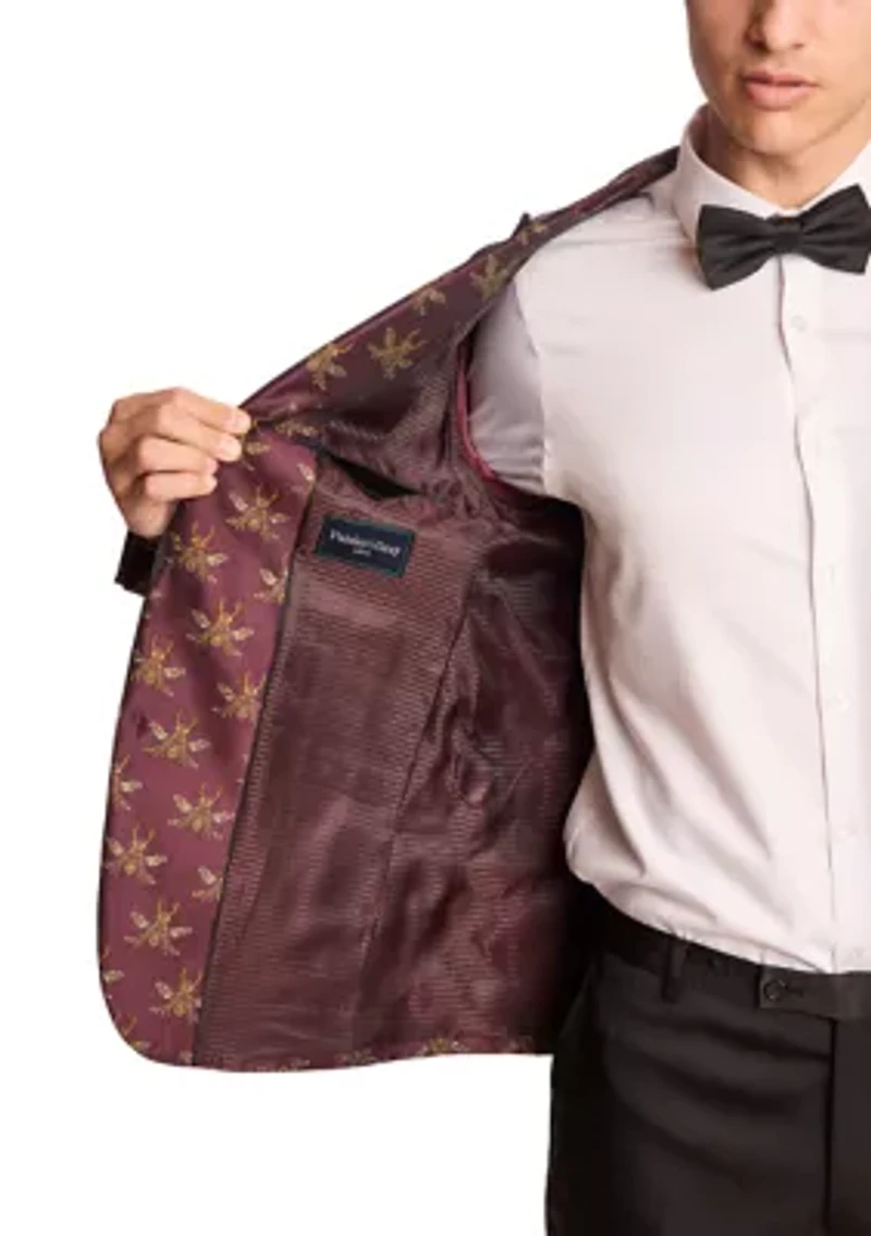 Men's Dark Cherry Bees Dinner Jacket