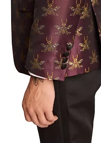 Men's Dark Cherry Bees Dinner Jacket