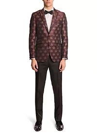 Men's Dark Cherry Bees Dinner Jacket