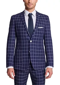 Men's Windowpane Suit Jacket