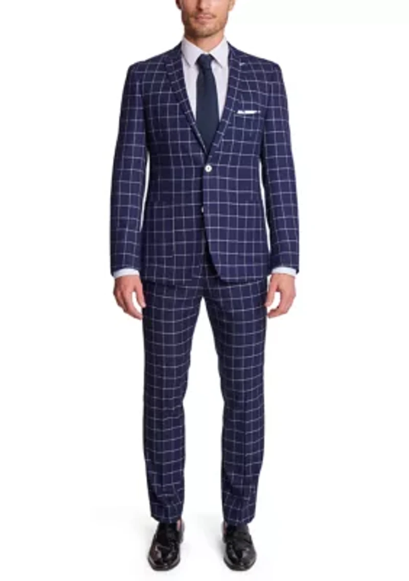 Men's Windowpane Suit Jacket