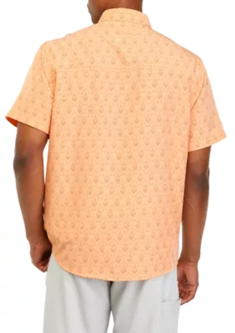 Performance Printed Snap Front Woven Shirt