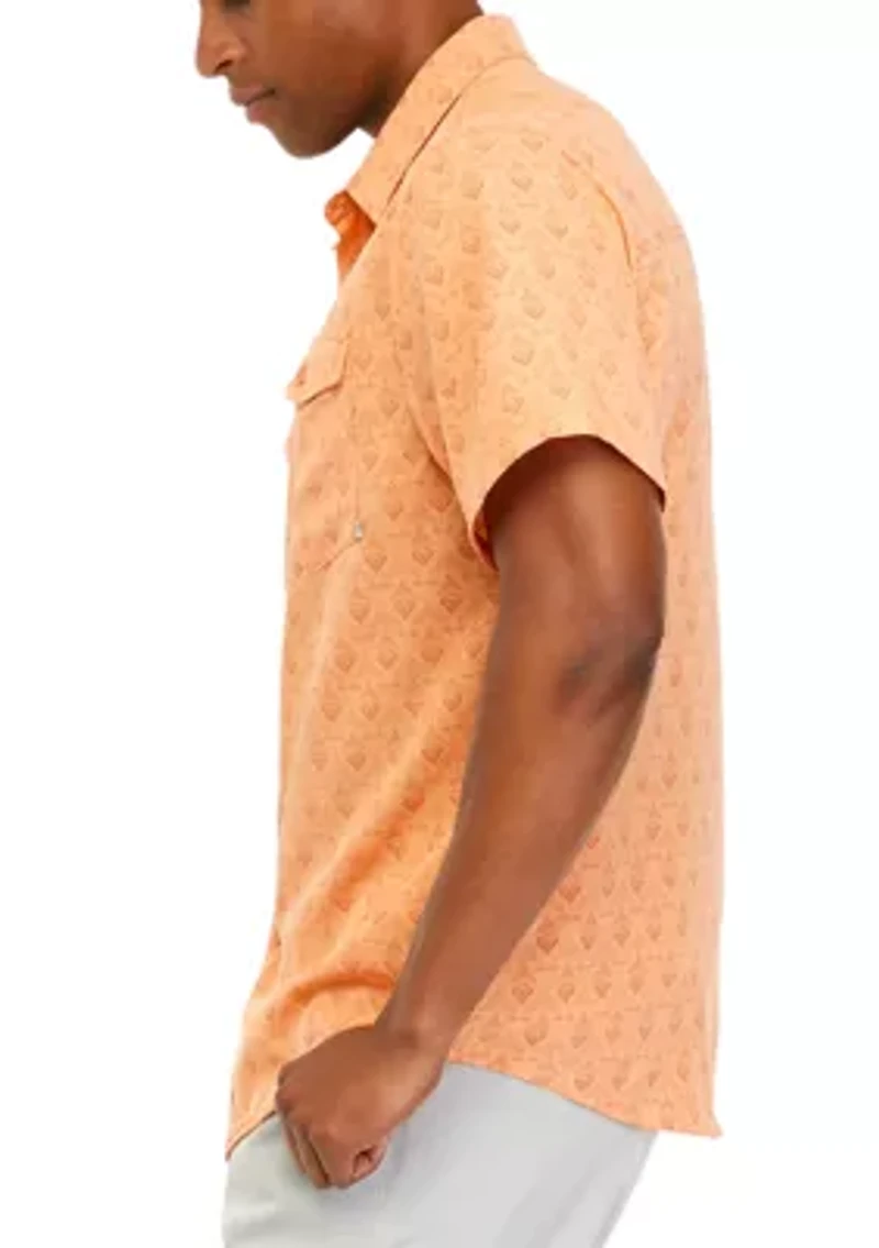 Performance Printed Snap Front Woven Shirt