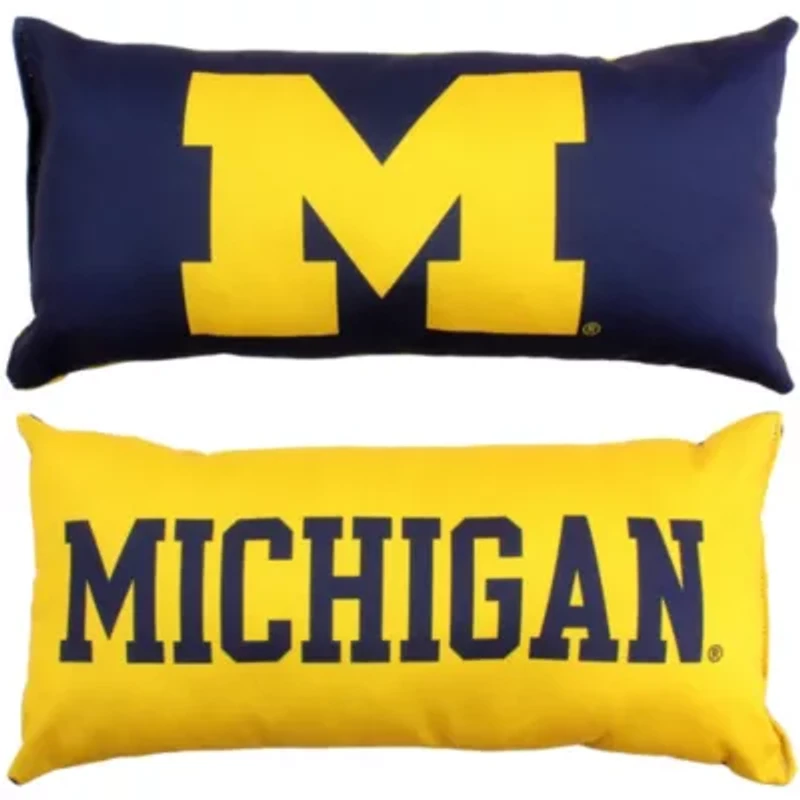 NCAA Michigan Wolverines 2 Sided Bolster Travel Pillow