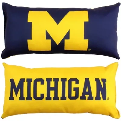 NCAA Michigan Wolverines 2 Sided Bolster Travel Pillow
