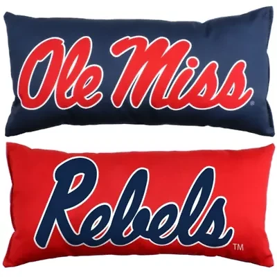 NCAA Ole Miss Rebels 2 Sided Bolster Travel Pillow