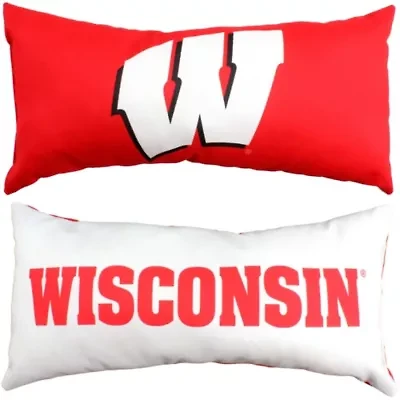 NCAA Wisconsin Badgers 2 Sided Bolster Travel Pillow