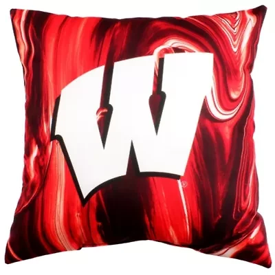NCAA Wisconsin Badgers 2 Sided Color Swept Decorative Pillow