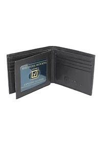 Leather RFID Center Flip Bifold Wallet